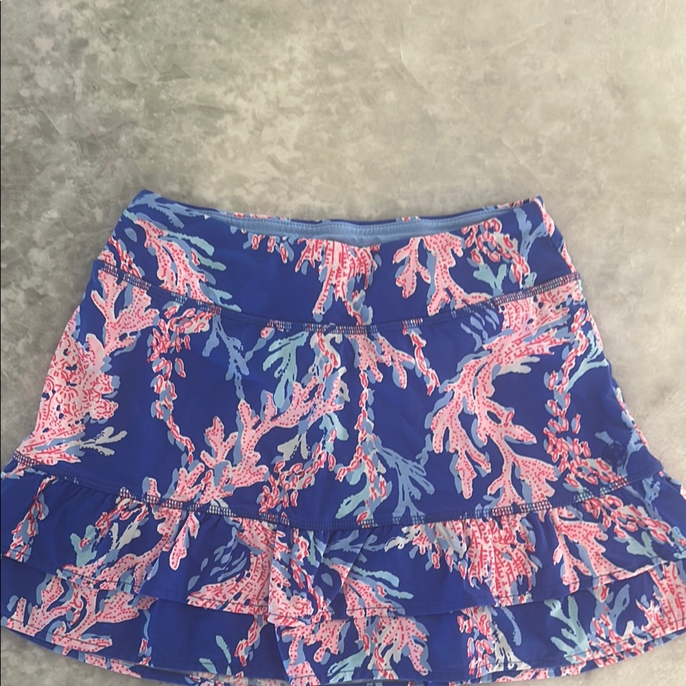 Lilly Pulitzer Luxletic UPF50 Fern Skort  Borealis Blue & Pink Coral Print XXS - Picture 9 of 9